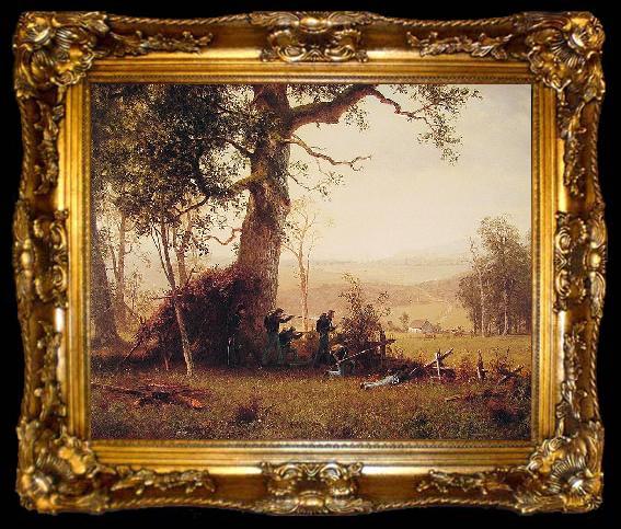 framed  Albert Bierstadt Guerrilla_Warfare (Picket Duty In Virginia), ta009-2